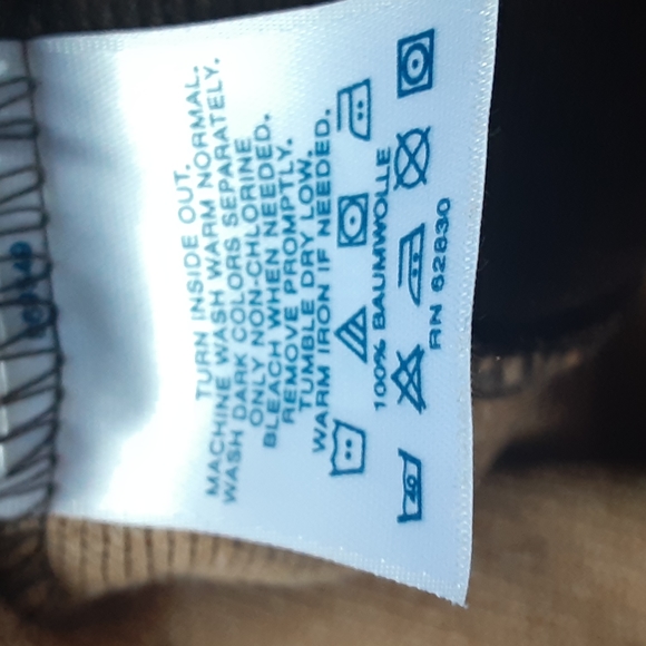 Land's End sz Large mens quarter zip sweater gray tan cotton - Picture 5 of 5